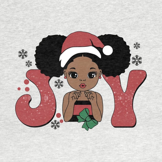 Black Girl Santa Hat Christmas Joy by Teewyld